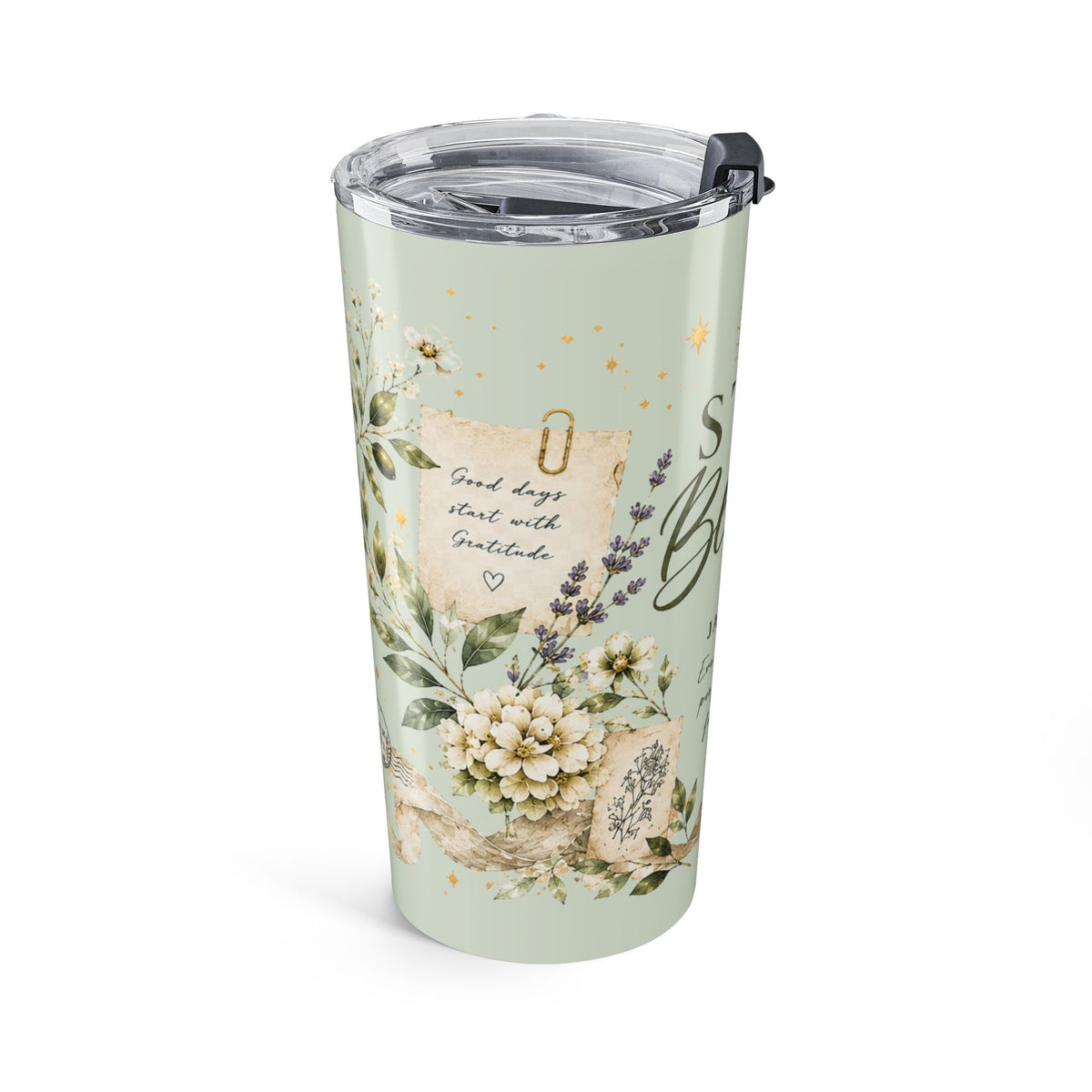 Still Blessed™ Botanical Scripture Tumbler | James 1:17 | 20 oz Faith-Inspired Insulated Travel Cup