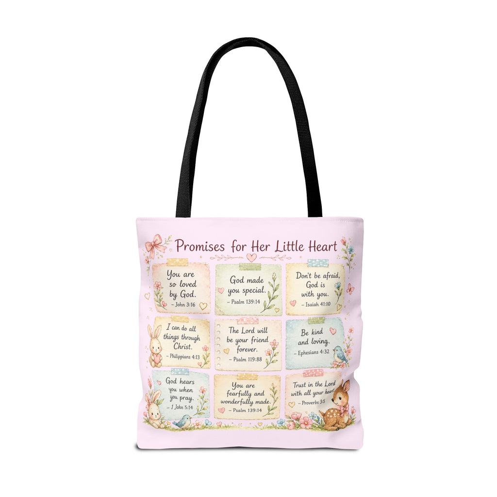 Promises for Her Little Heart™ Double-Sided Christian Girls Tote Bag | Bible Verse Tote | Church Bag for Girls | Faith Gift for Daughters