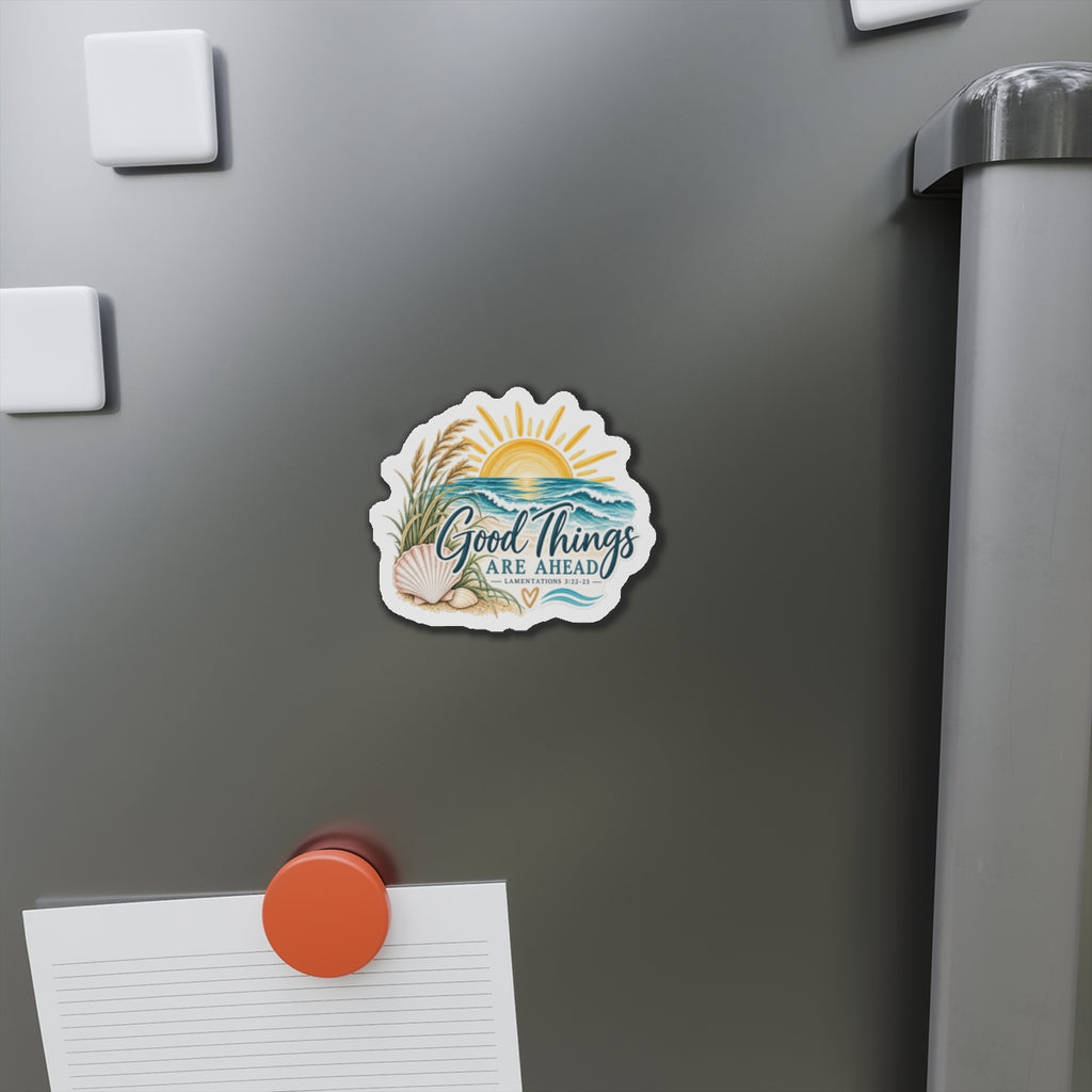Good Things Are Ahead Beach Magnet — Inspirational Scripture Lamentations 3:22-23 Refrigerator Magnet