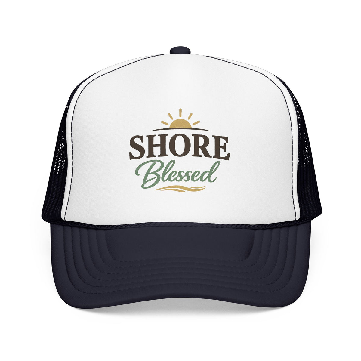 Shore Blessed™ Coastal Faith Trucker Hat | Women's Boutique Snapback | Faith & Sunshine Collection