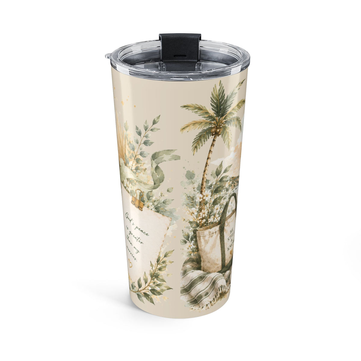 Faith Over Freaking Out™ Coastal Scripture Tumbler | Philippians 4:6–7 | 20 oz Insulated Travel Cup