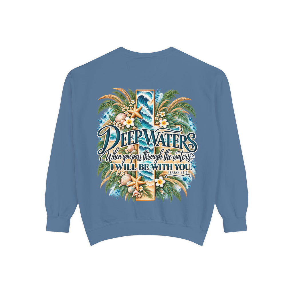Deep Waters | Isaiah 43:2 Coastal Faith Crewneck