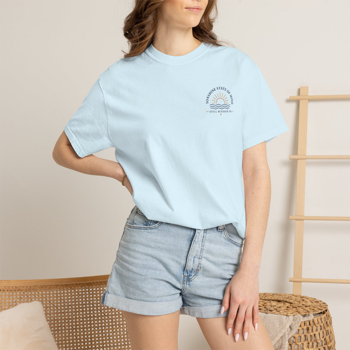 Sonshine State of Mind Comfort Colors® Tee | Coastal Christian Graphic Shirt | John 8:12 | Still Blessed Co.