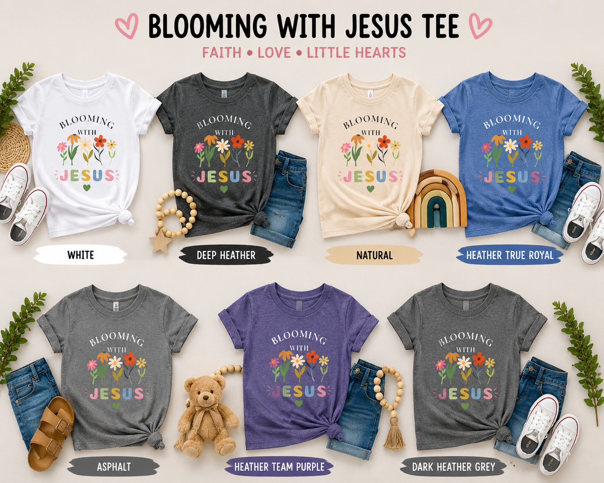 Jesus Floral Toddler Tee | Christian Flower Shirt | Faith-Based Toddler Graphic Tee | Still Blessed Kids