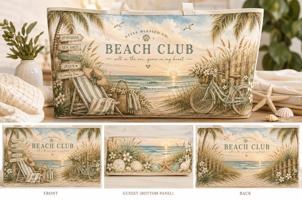 Beach Club™ Weekender Bag | Luxury Coastal Beach Tote | Oversized Travel Bag | Coastal Christian Weekender | Still Blessed Co.