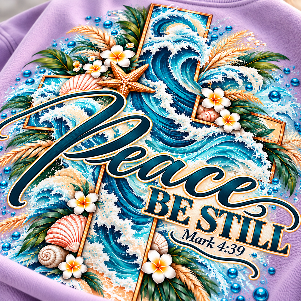 Peace, Be Still | Mark 4:39 Coastal Christian Crewneck