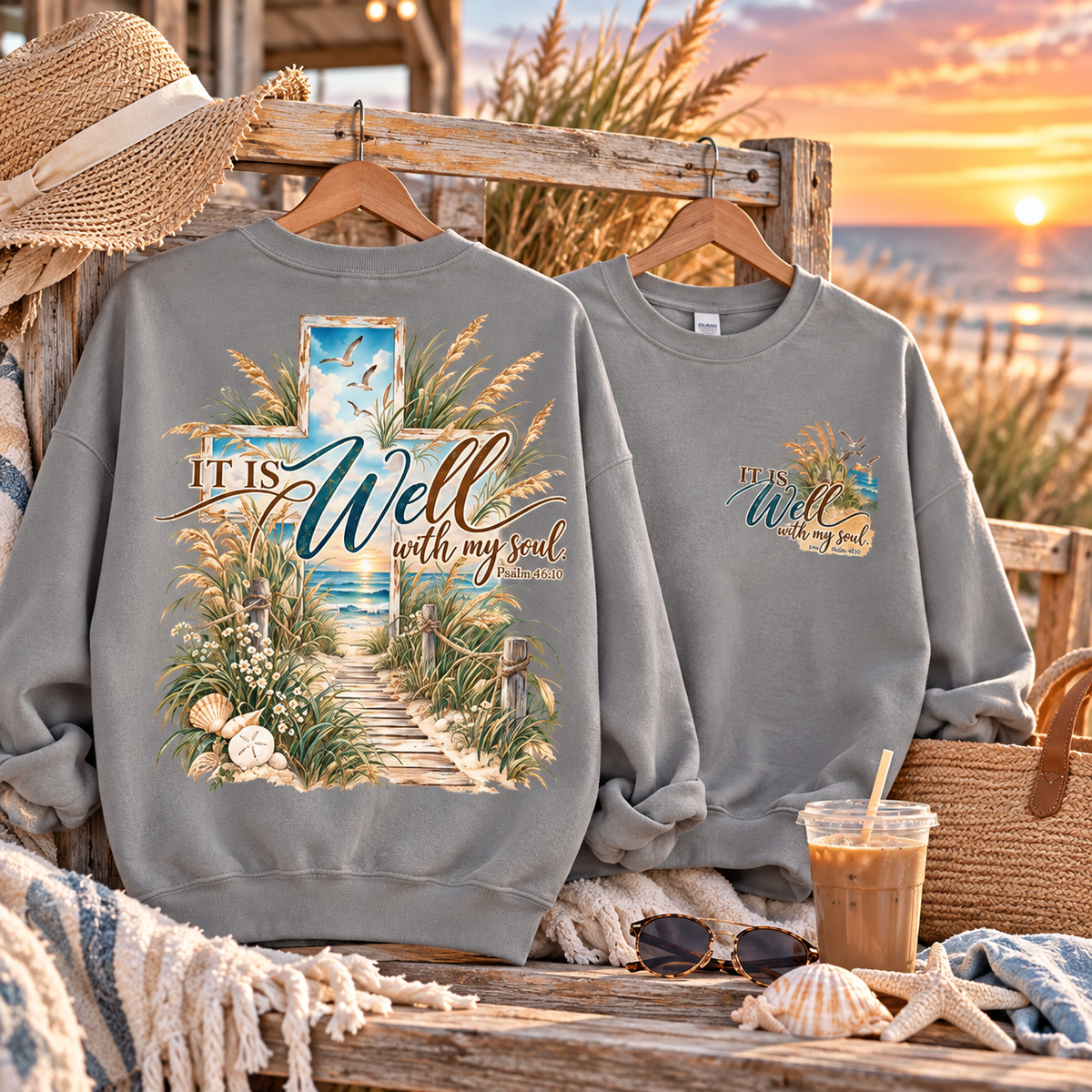 It Is Well | Psalm 46:10 Coastal Christian Crewneck