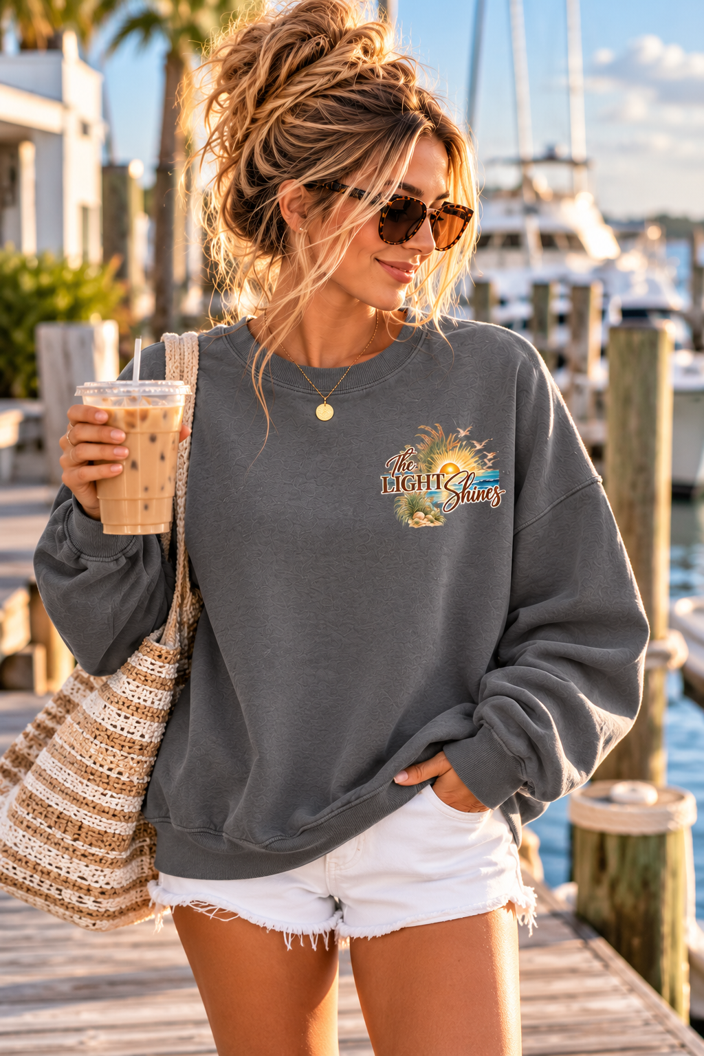 The Light Shines | John 1:5 Coastal Christian Crewneck