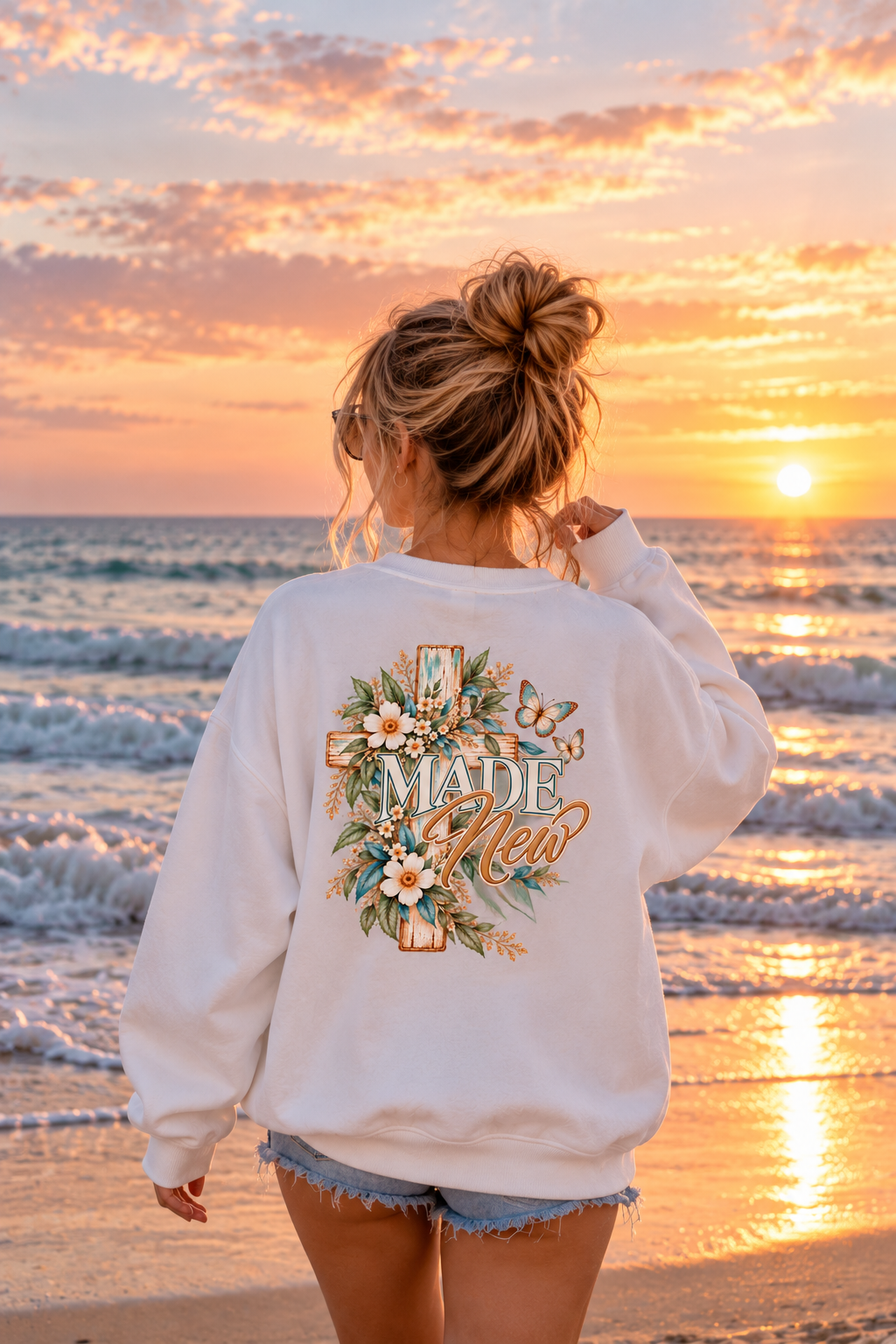 Made New | 2 Corinthians 5:17 Botanical Christian Crewneck