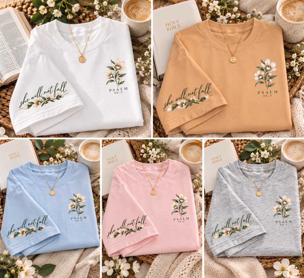 God Is Within Her Shirt | Psalm 46:5 Botanical Oversized Christian Tee