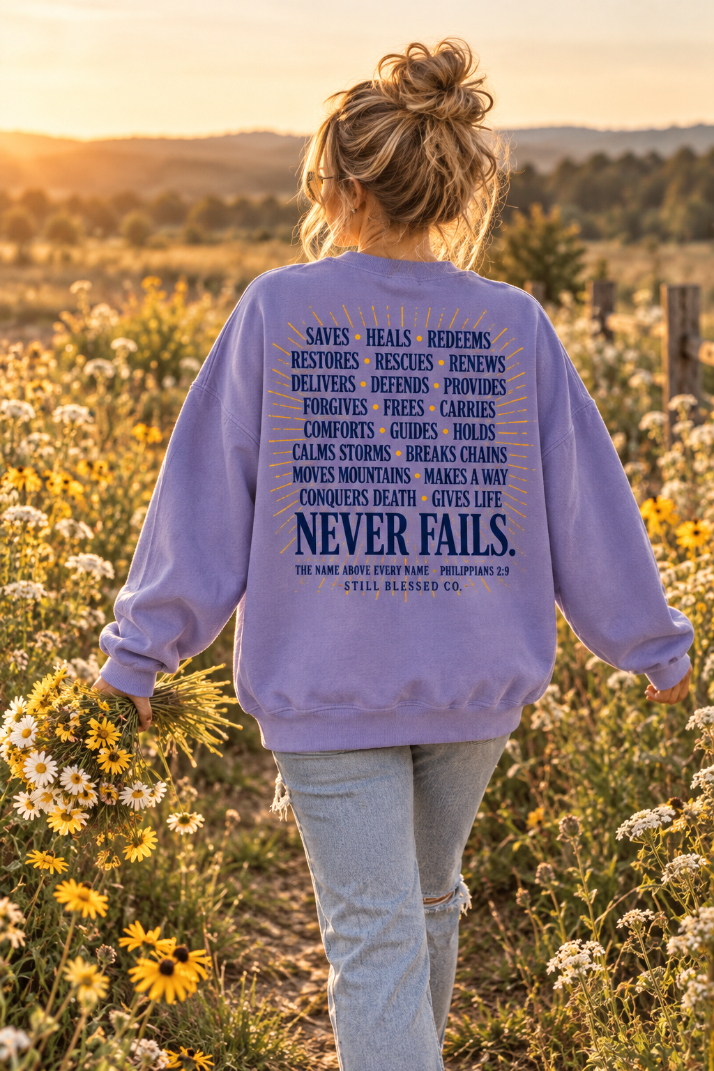 Jesus—the Name That Never Fails Comfort Colors Crewneck Sweatshirt