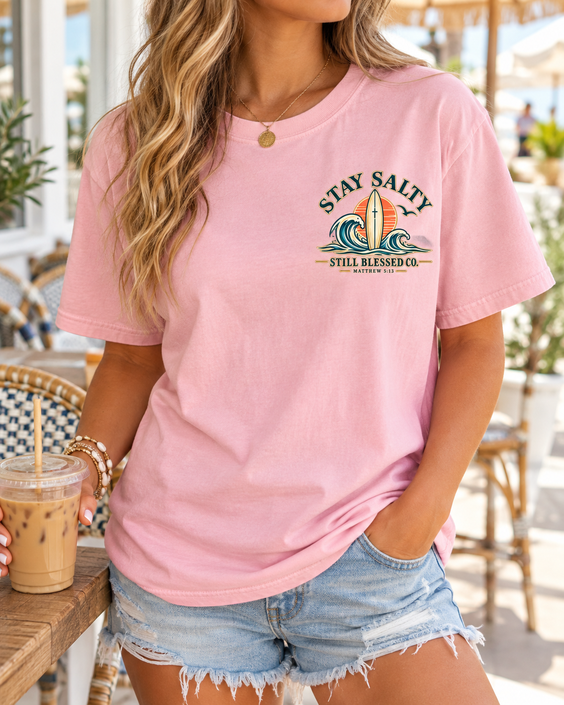 Stay Salty Comfort Colors® T-Shirt | Coastal Christian Beach Tee | Matthew 5:13–16 | Faith-Based Summer Shirt | Still Blessed Co.
