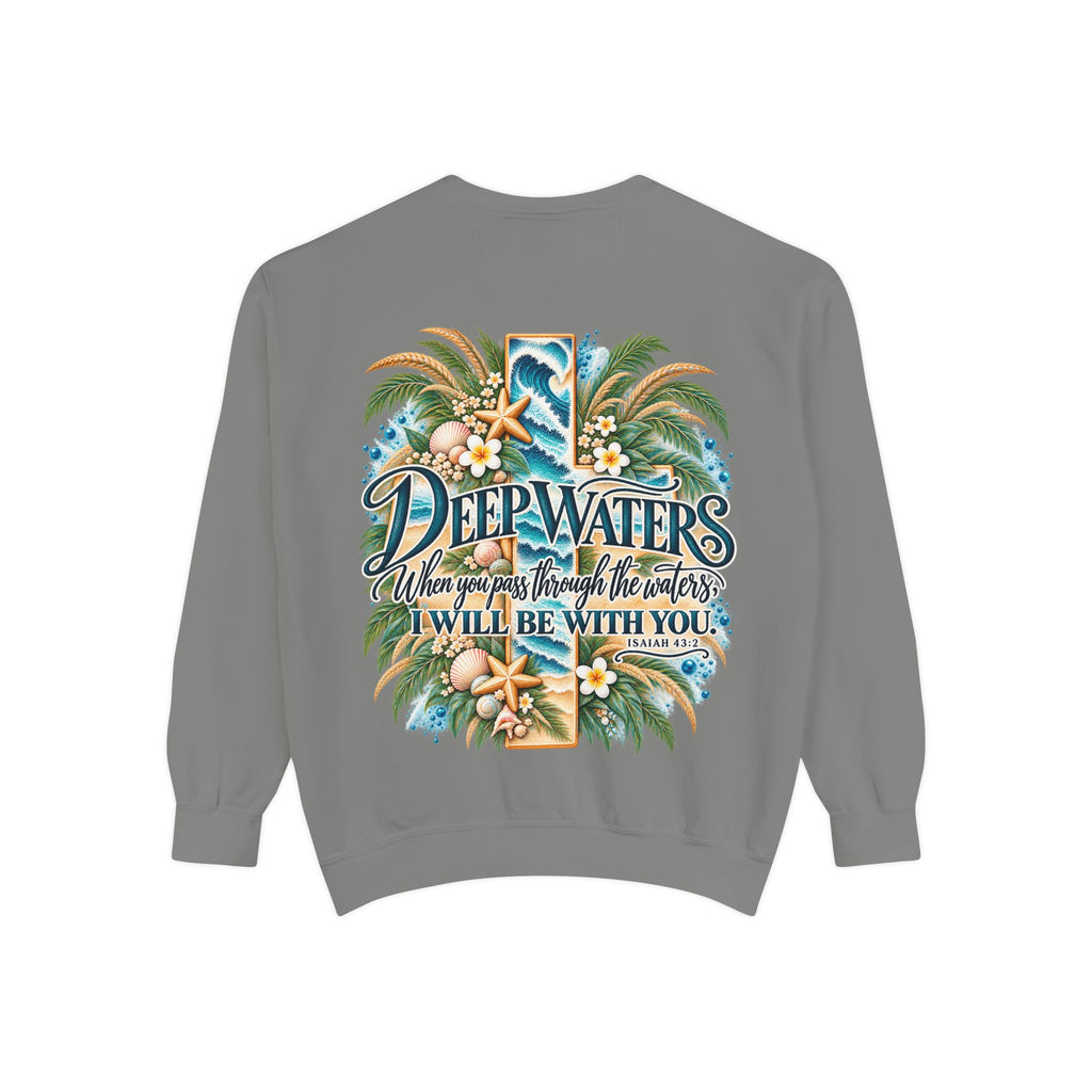 Deep Waters | Isaiah 43:2 Coastal Faith Crewneck