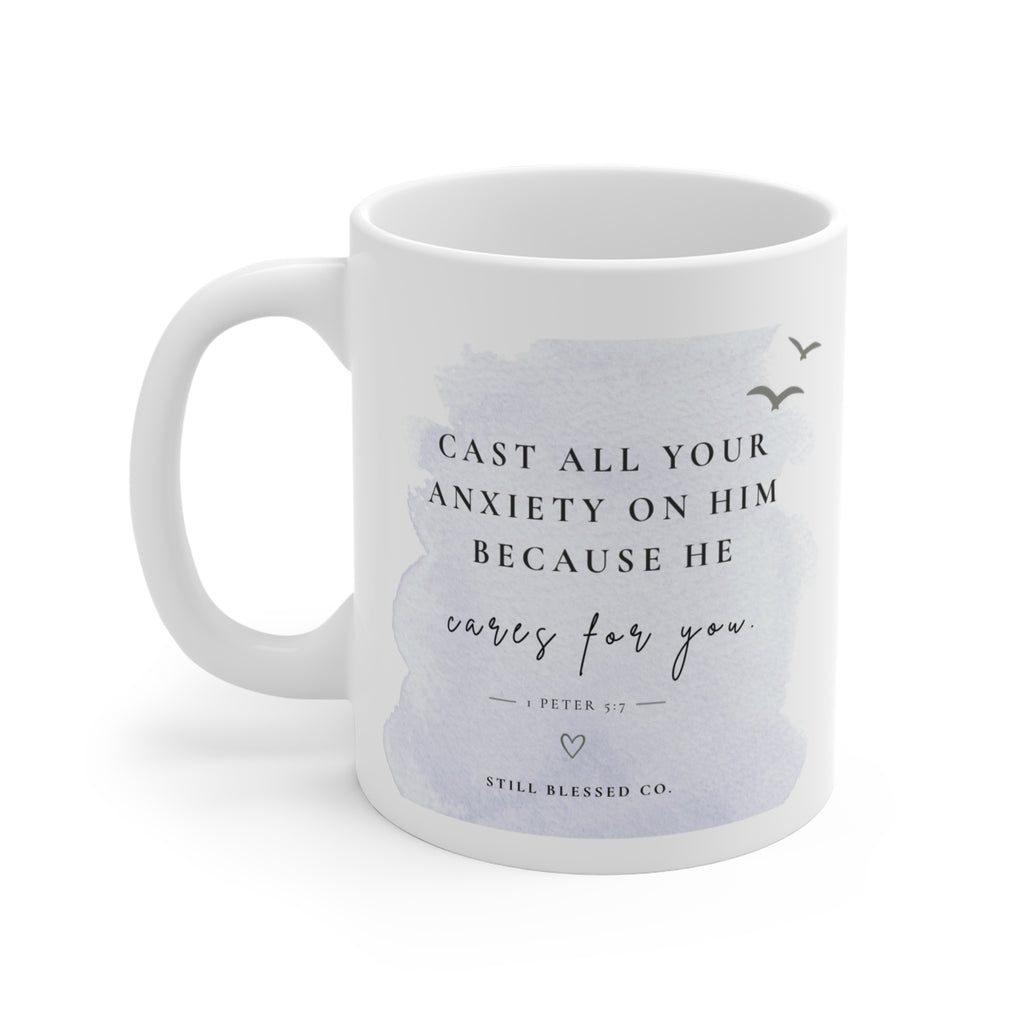 Anchored. Not Anxious. Coffee Mug | Christian Coastal Mug | Psalm 46:1 | Faith Coffee Cup | Christian Gift for Women | Still Blessed Co.