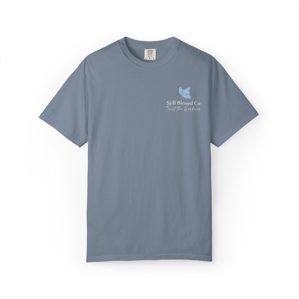 Blooming in God’s Timing Comfort Colors® Tee | Christian Floral Front & Back Shirt | Faith-Inspired Gift for Her