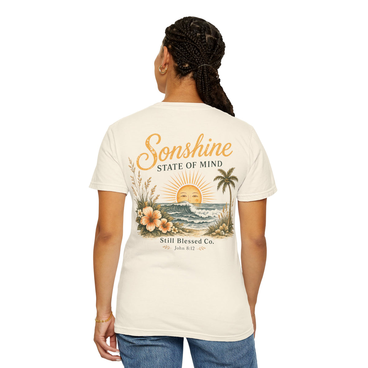 Sonshine State of Mind Comfort Colors® Tee | Coastal Christian Graphic Shirt | John 8:12 | Still Blessed Co.