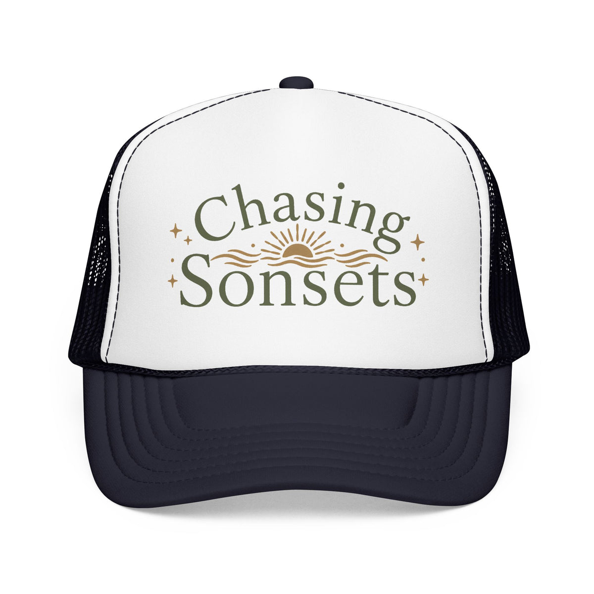 Chasing Sonsets™ Coastal Christian Trucker Hat | Women's Boutique Faith Snapback | Beach Lifestyle Hat | Still Blessed Co.