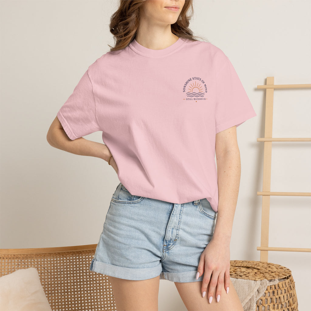 Sonshine State of Mind Comfort Colors® Tee | Coastal Christian Graphic Shirt | John 8:12 | Still Blessed Co.