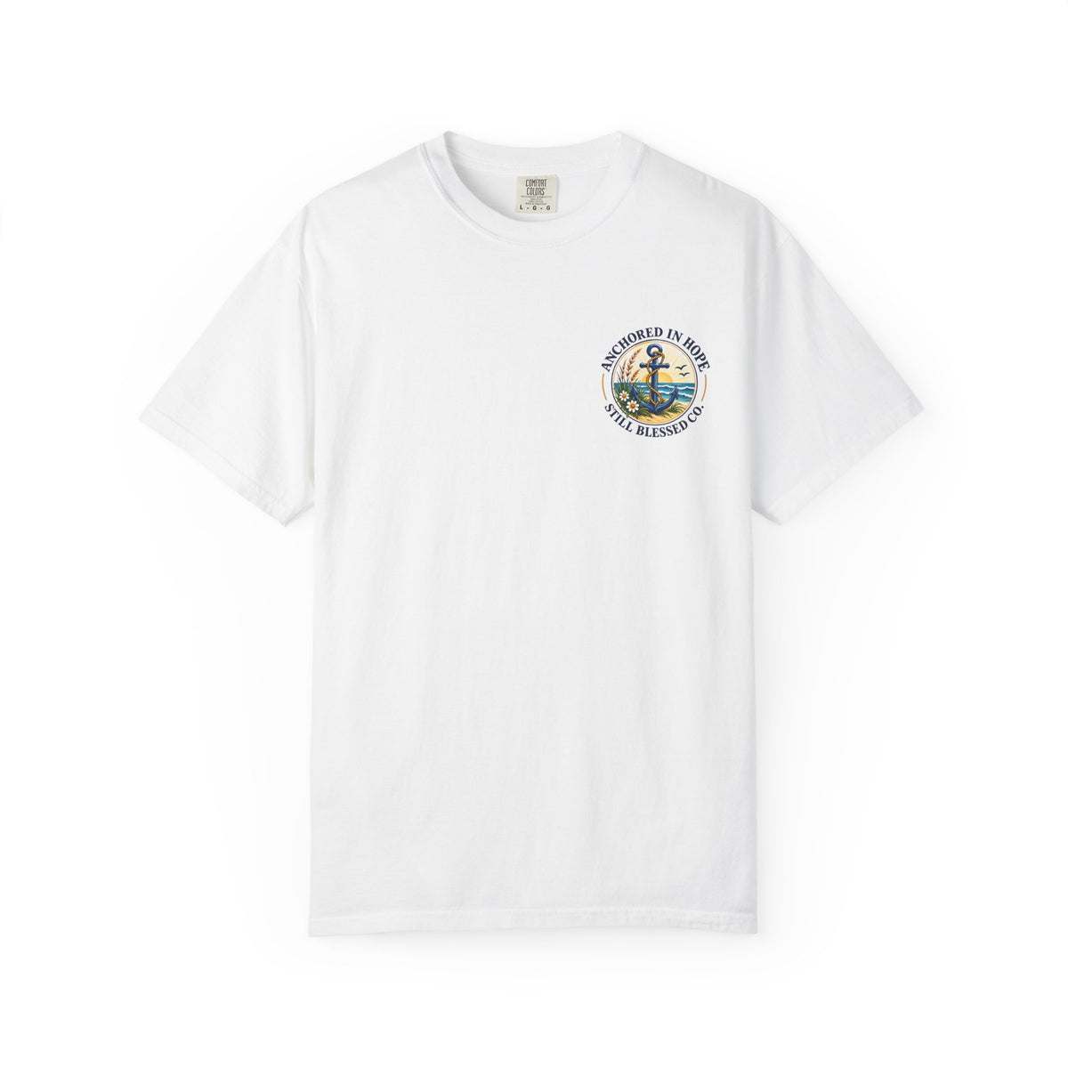 Anchored in Hope Faith Shirt | Hebrews 6:19 Christian Coastal Graphic Tee | Faith-Based Comfort Colors T-Shirt