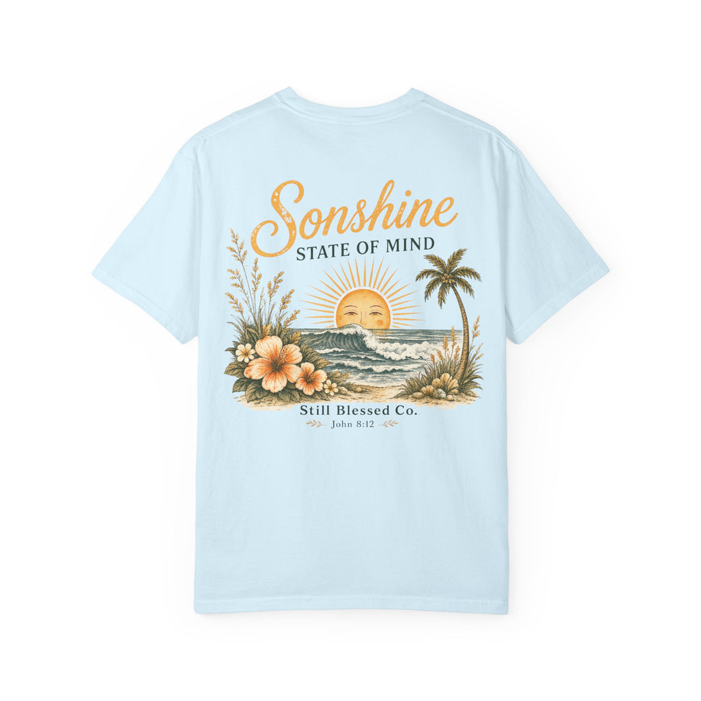 Sonshine State of Mind Comfort Colors® Tee | Coastal Christian Graphic Shirt | John 8:12 | Still Blessed Co.