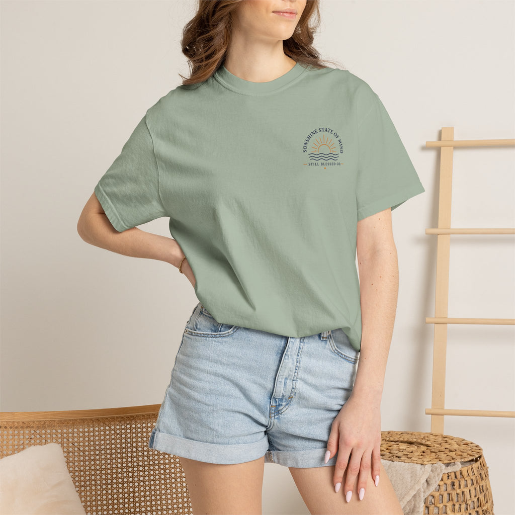 Sonshine State of Mind Comfort Colors® Tee | Coastal Christian Graphic Shirt | John 8:12 | Still Blessed Co.