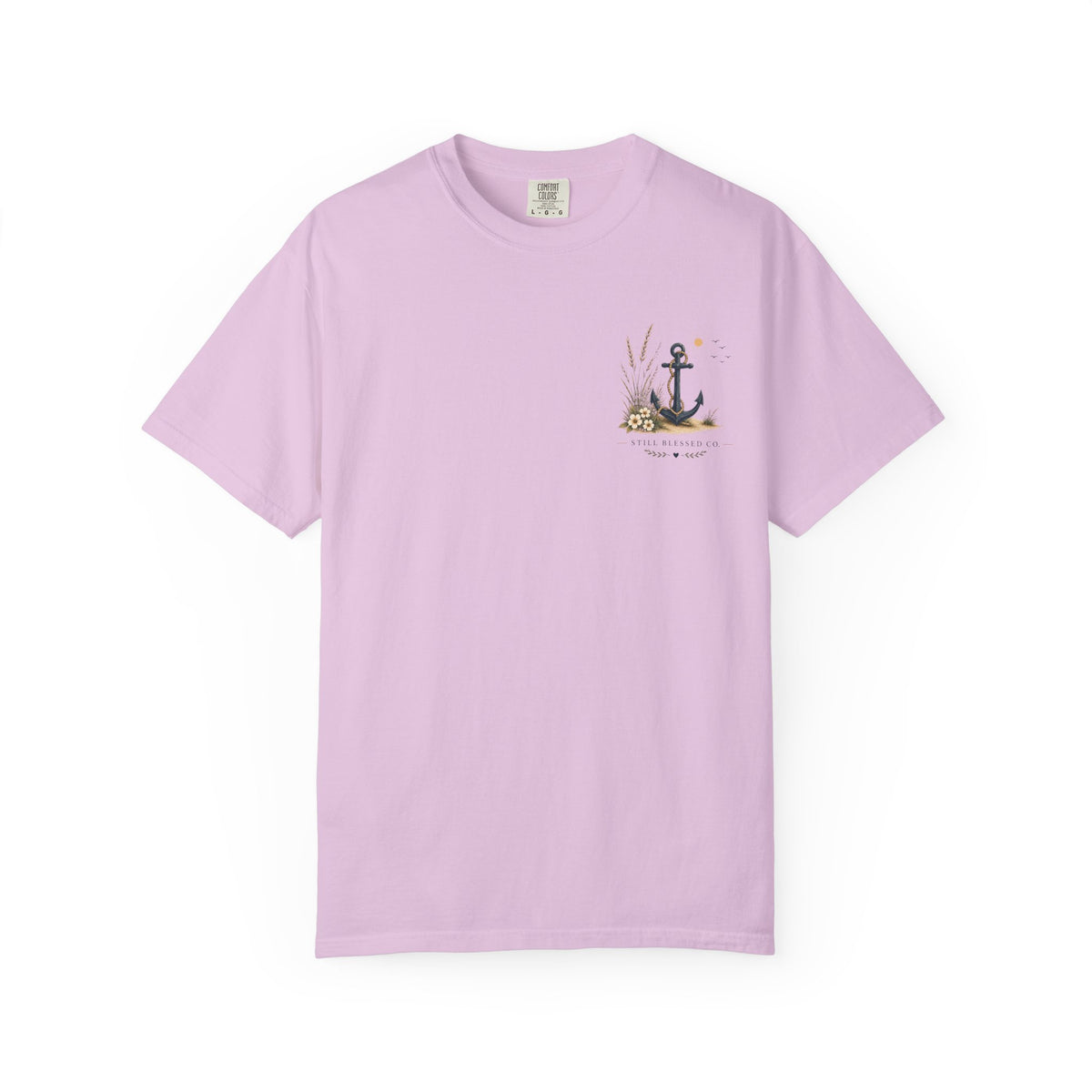 Anchored in His Love Comfort Colors® Tee | Christian Coastal T-Shirt | Faith-Based Beach Shirt | Matthew 19:26 | Still Blessed Co.