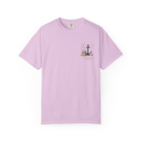 Anchored in His Love Comfort Colors® Tee | Christian Coastal T-Shirt | Faith-Based Beach Shirt | Matthew 19:26 | Still Blessed Co.