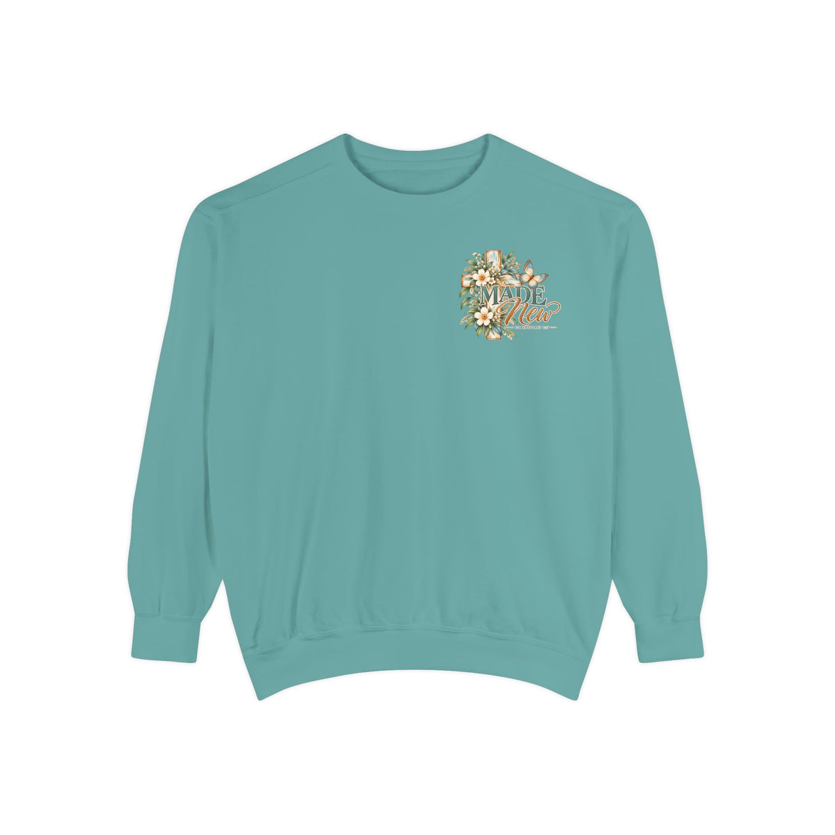 Made New | 2 Corinthians 5:17 Botanical Christian Crewneck