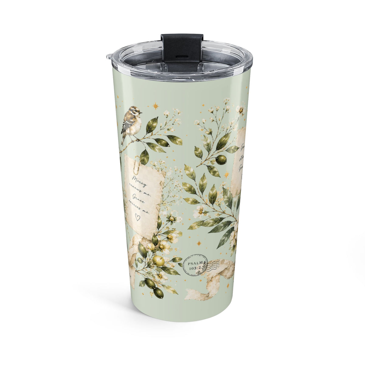 Still Blessed™ Botanical Scripture Tumbler | James 1:17 | 20 oz Faith-Inspired Insulated Travel Cup