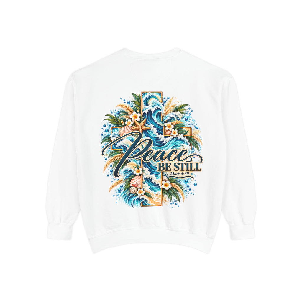 Peace, Be Still | Mark 4:39 Coastal Christian Crewneck