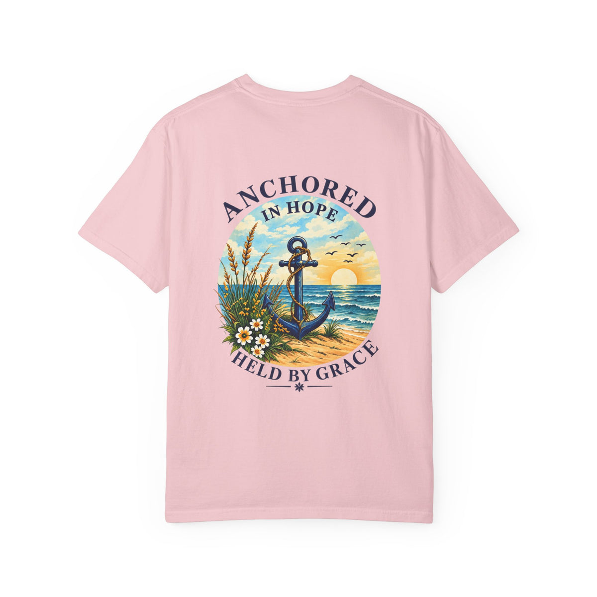 Anchored in Hope Faith Shirt | Hebrews 6:19 Christian Coastal Graphic Tee | Faith-Based Comfort Colors T-Shirt