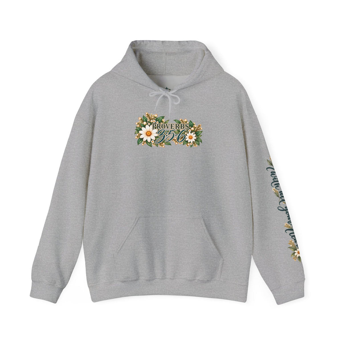 Trust in the Lord Floral Cross Hoodie | Proverbs Christian Hoodie