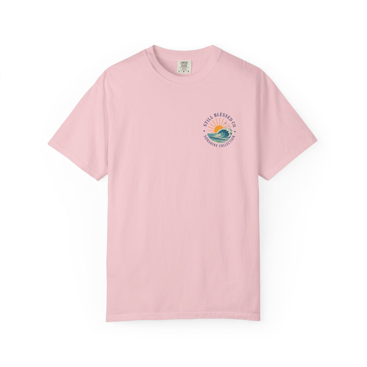 Mercy Rises Tee — Sunrise Surf Christian T-Shirt (Lamentations 3:22-23)