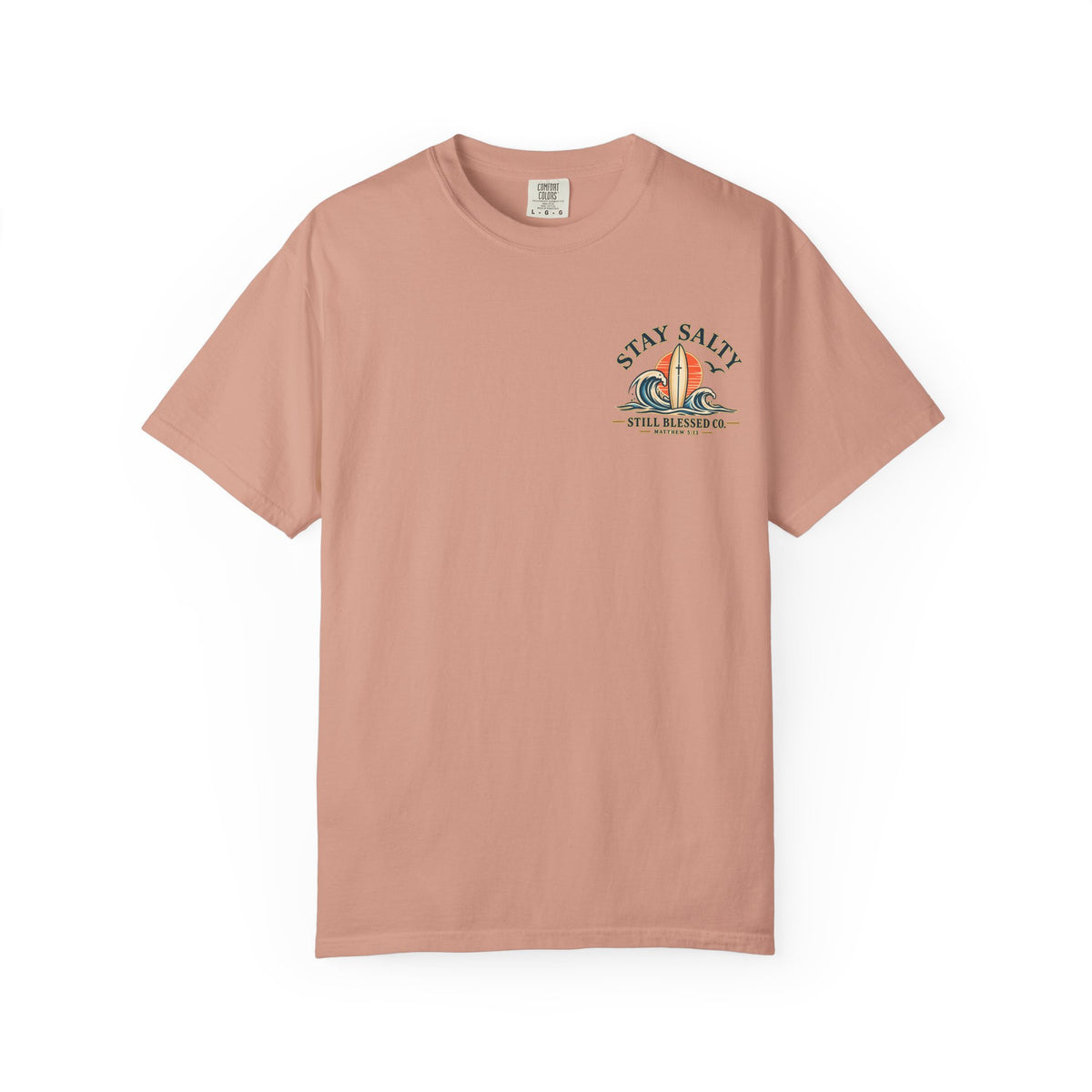 Stay Salty Comfort Colors® T-Shirt | Coastal Christian Beach Tee | Matthew 5:13–16 | Faith-Based Summer Shirt | Still Blessed Co.