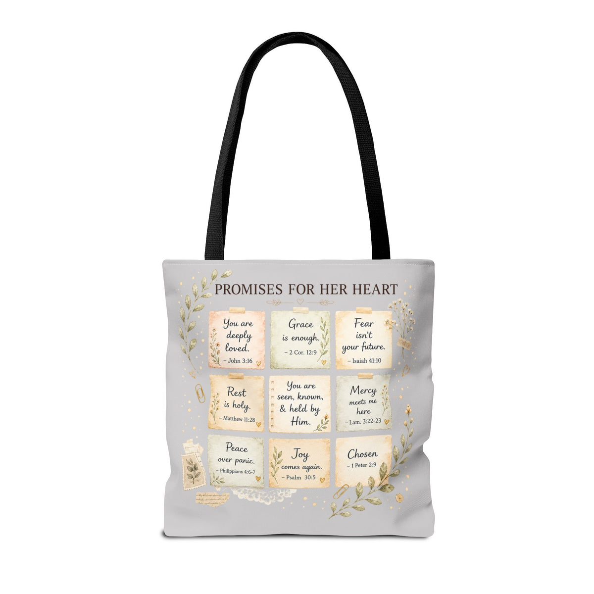 His Faithfulness Never Fails™ Double-Sided Christian Tote Bag | Scripture Promise Canvas Tote | Bible Study Bag | Faith Gift for Women