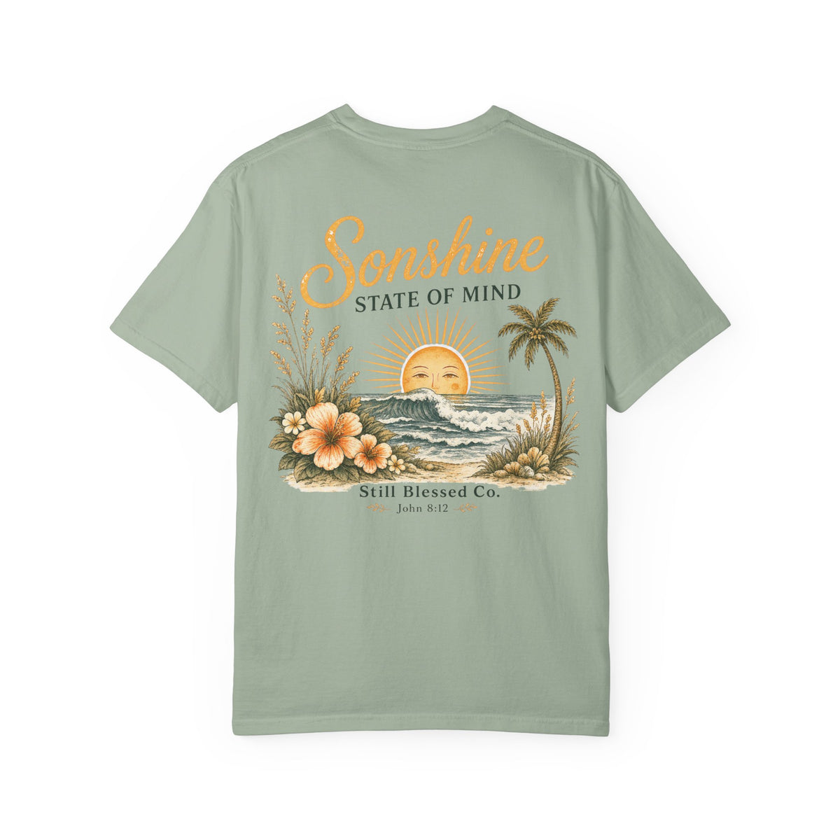 Sonshine State of Mind Comfort Colors® Tee | Coastal Christian Graphic Shirt | John 8:12 | Still Blessed Co.
