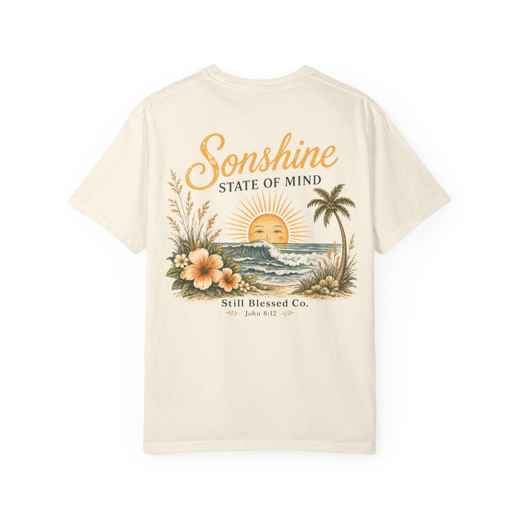 Sonshine State of Mind Comfort Colors® Tee | Coastal Christian Graphic Shirt | John 8:12 | Still Blessed Co.