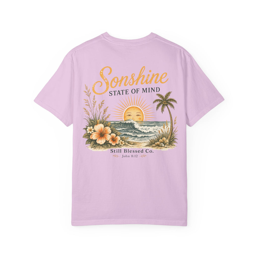 Sonshine State of Mind Comfort Colors® Tee | Coastal Christian Graphic Shirt | John 8:12 | Still Blessed Co.