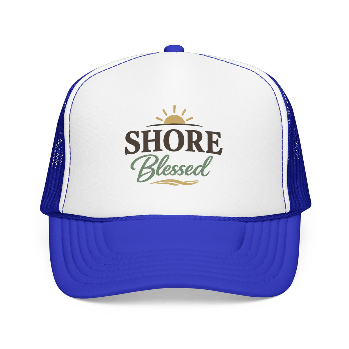 Shore Blessed™ Coastal Faith Trucker Hat | Women's Boutique Snapback | Faith & Sunshine Collection