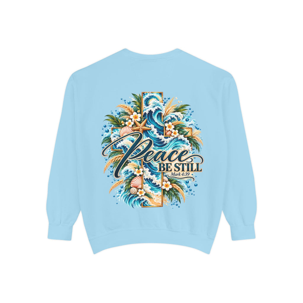 Peace, Be Still | Mark 4:39 Coastal Christian Crewneck