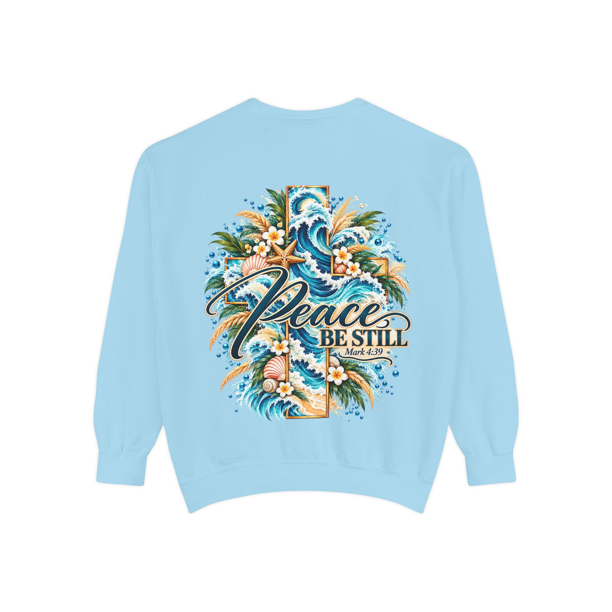 Peace, Be Still | Mark 4:39 Coastal Christian Crewneck