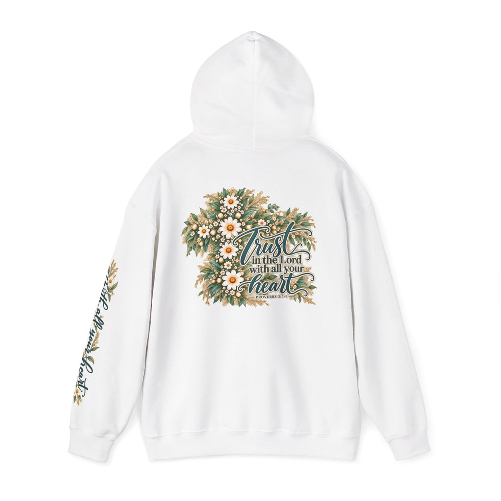 Trust in the Lord Floral Cross Hoodie | Proverbs Christian Hoodie