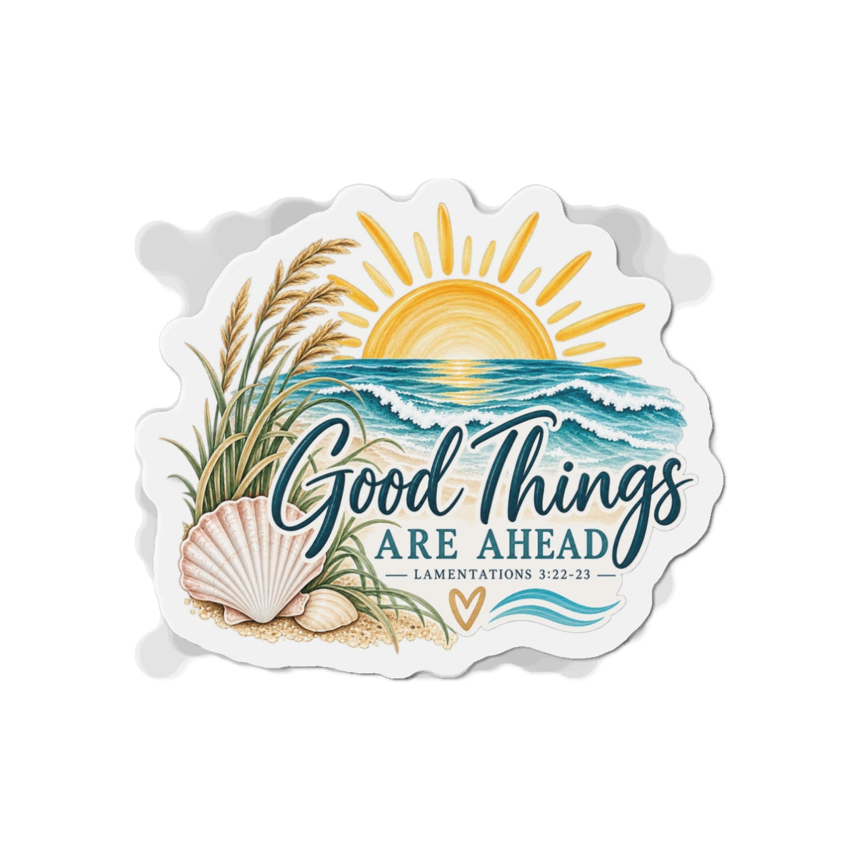 Good Things Are Ahead Beach Magnet — Inspirational Scripture Lamentations 3:22-23 Refrigerator Magnet