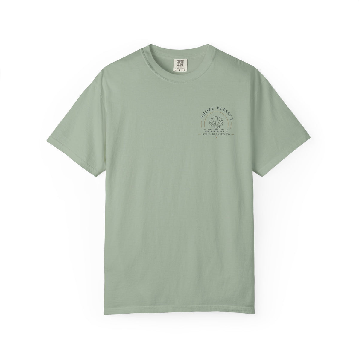 Shore Blessed Comfort Colors® Christian T-Shirt | Coastal Faith Shirt | Beach Christian Tee | Surf Inspired Bible Shirt | Still Blessed Co.