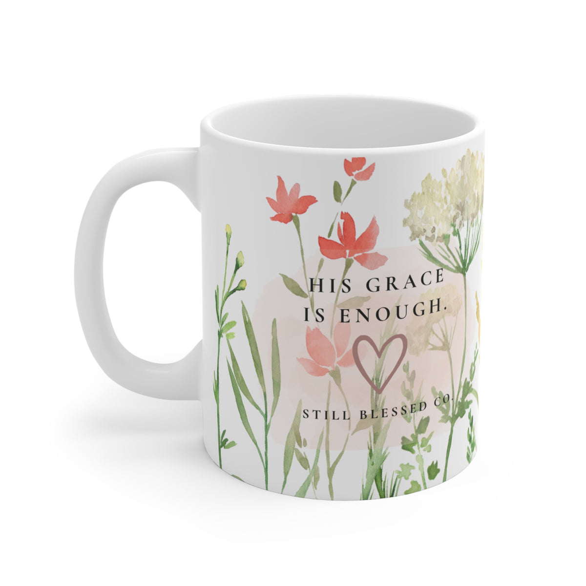 Rooted in Grace Coffee Mug | Christian Floral Mug | Colossians 2:6-7 | Inspirational Coffee Cup | Faith Gift for Women | Still Blessed Co.