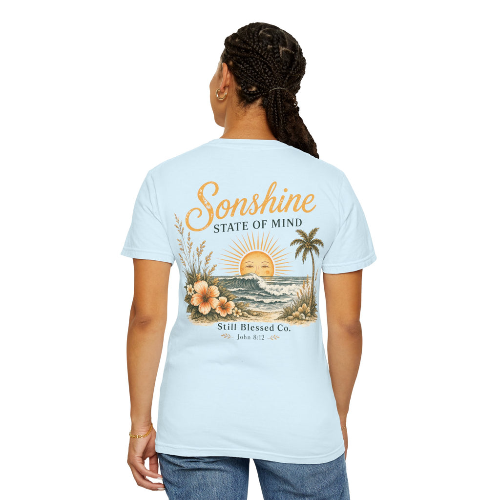 Sonshine State of Mind Comfort Colors® Tee | Coastal Christian Graphic Shirt | John 8:12 | Still Blessed Co.