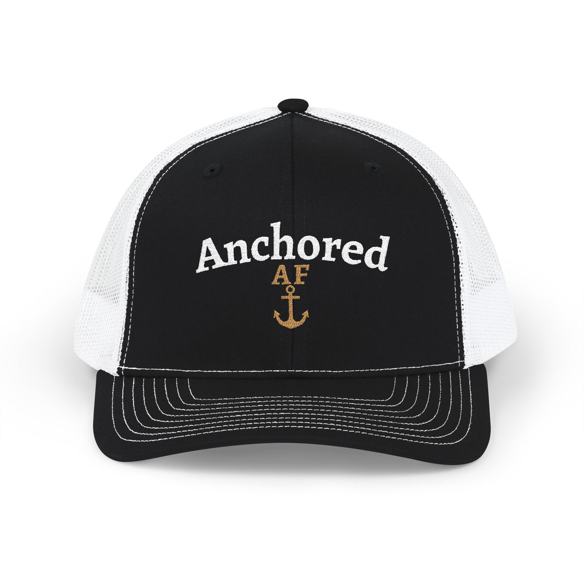 Anchored AF Embroidered Hat | Richardson 112 Trucker | Coastal Faith Cap | Christian Boutique Hat