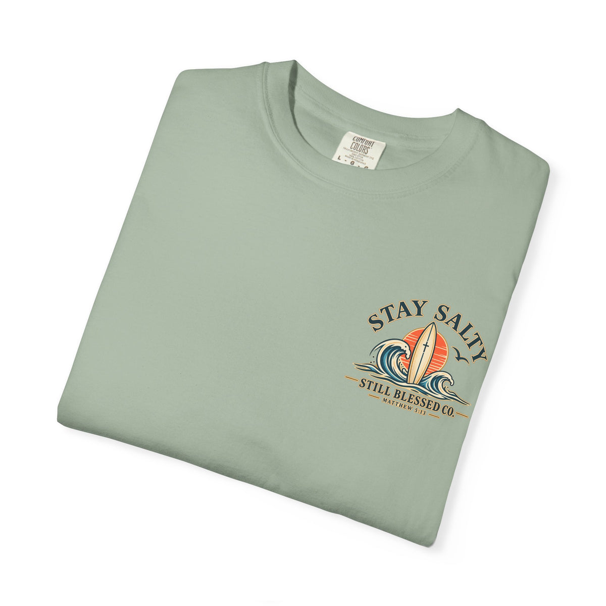 Stay Salty Comfort Colors® T-Shirt | Coastal Christian Beach Tee | Matthew 5:13–16 | Faith-Based Summer Shirt | Still Blessed Co.