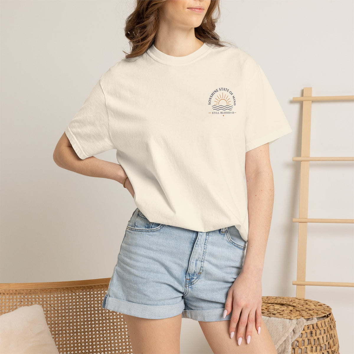 Sonshine State of Mind Comfort Colors® Tee | Coastal Christian Graphic Shirt | John 8:12 | Still Blessed Co.