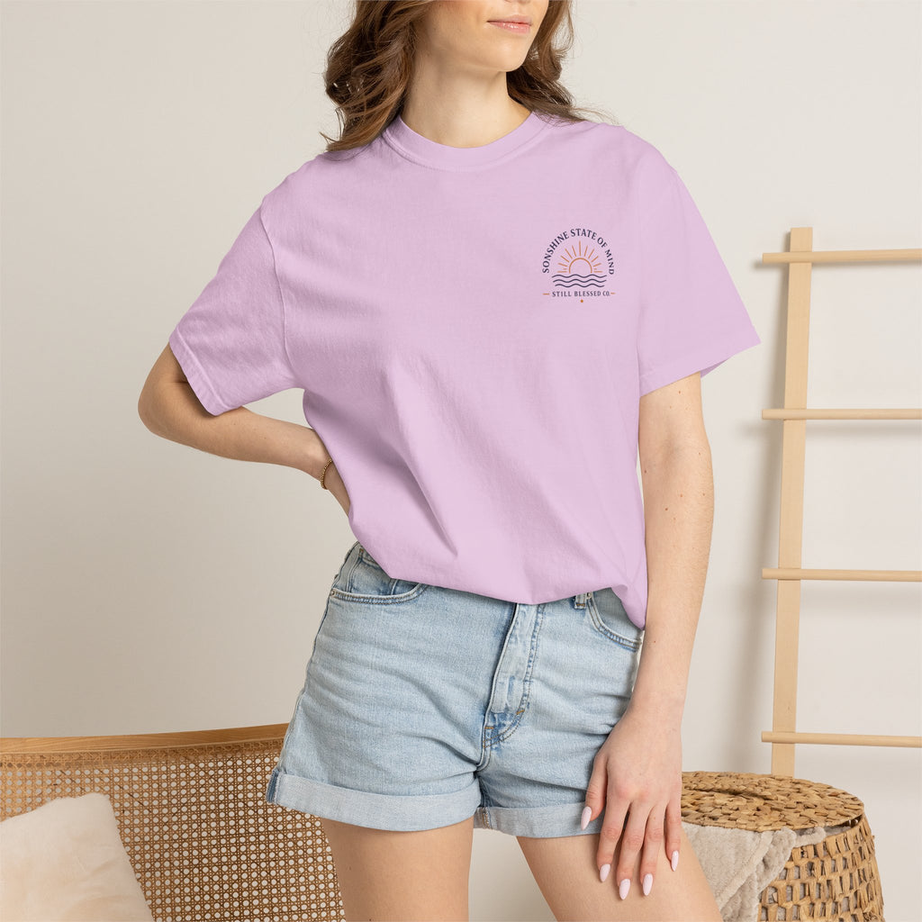 Sonshine State of Mind Comfort Colors® Tee | Coastal Christian Graphic Shirt | John 8:12 | Still Blessed Co.
